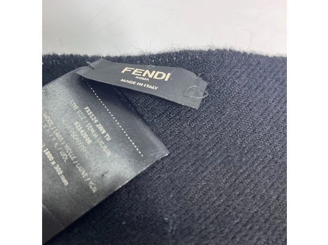 Stola in lana nera Fendi Nero - vista 9