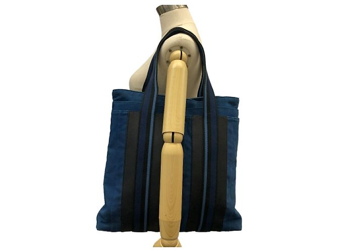 Hermès Borsa Tote GM Troca Vertical Hermes Blu - vista 7