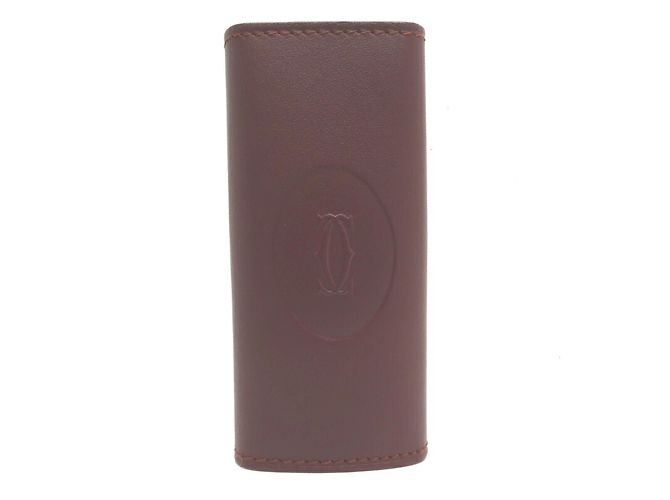 Llave de 4 anillos de la línea Must de Cartier en cuero burdeos - vista 2