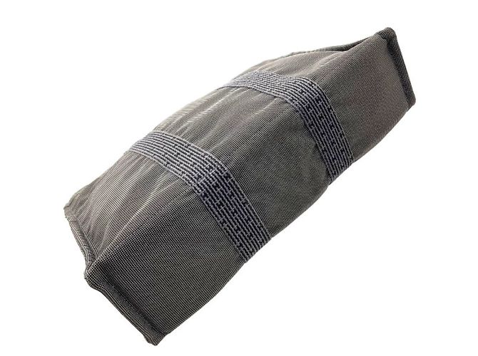 Hermès Hermes graue Nylon-Canvas-Tasche Braun - Ansicht 3