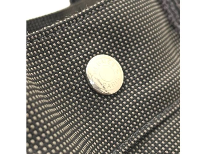 Hermès Hermes graue Nylon-Canvas-Tasche Braun - Ansicht 5