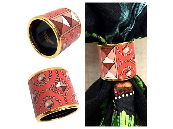 Hermès Hermes Enamel Scarf Ring Clasp Pink - view 2