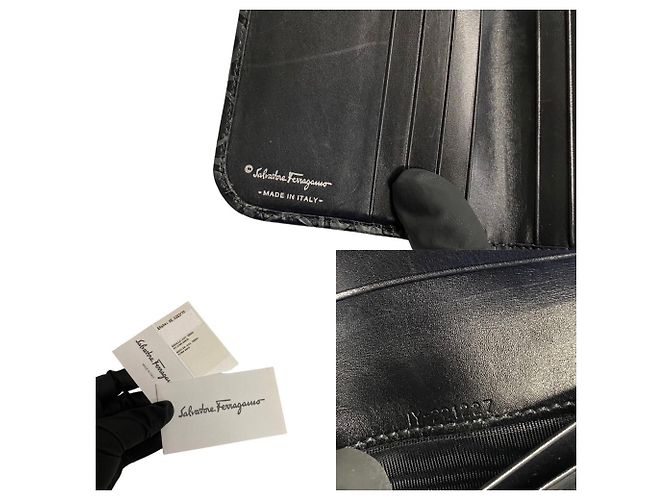 Billetera bifold de cuero Gancini con cierre redondo Salvatore Ferragamo - vista 2