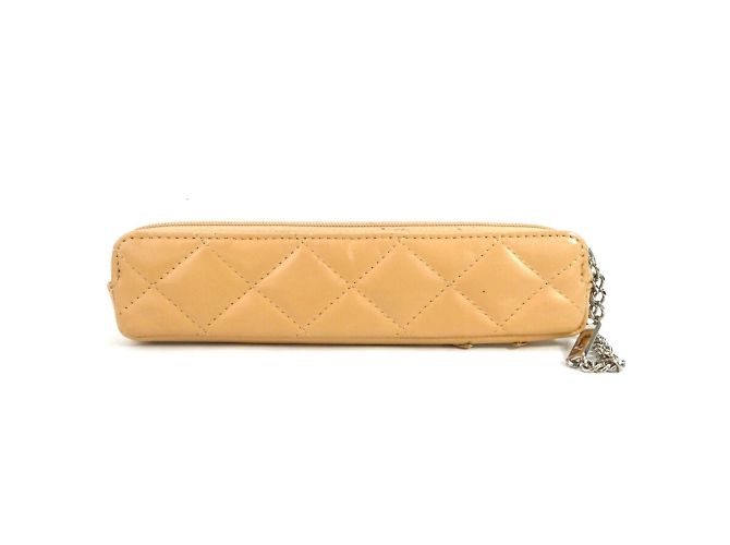 Chanel Cambon Line Leather Pen Case Beige - view 2