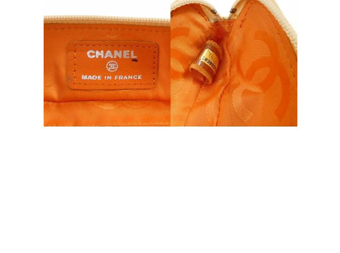 Chanel Cambon Line Leather Pen Case Beige - view 5