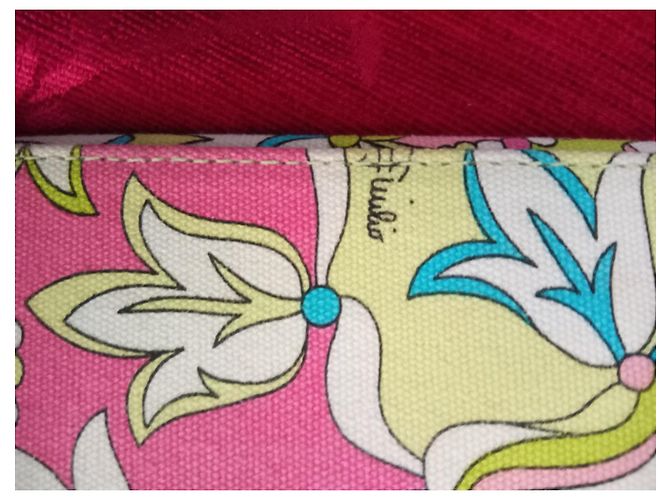 Borsa a mano Emilio Pucci in tessuto verde rosa blu - vista 10