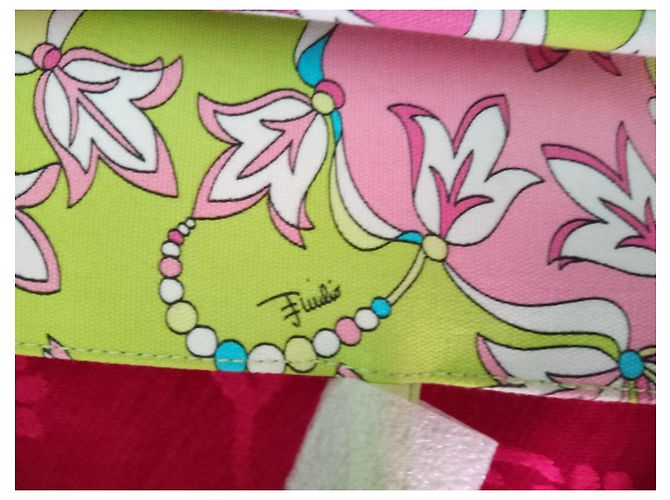 Borsa a mano Emilio Pucci in tessuto verde rosa blu - vista 9