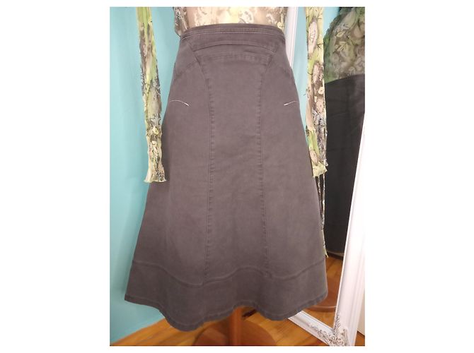 Falda midi de mezclilla Sportmax Code Retro gris - vista 3