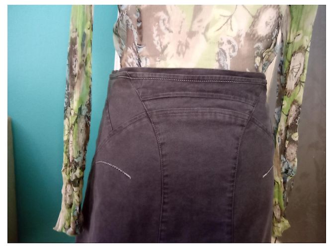 Falda midi de mezclilla Sportmax Code Retro gris - vista 9