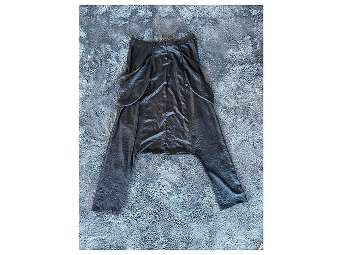 Autre Marque Masnada early 00s Low Crotch Silk Black Pants. - view 2