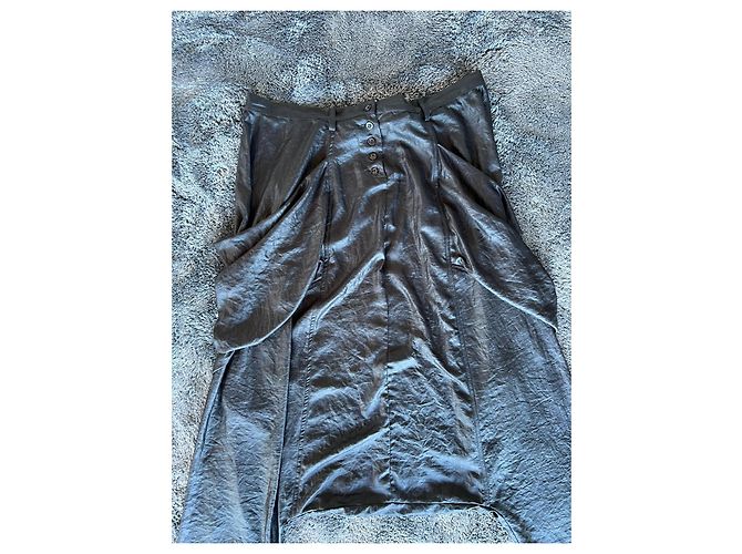 Autre Marque Masnada early 00s Low Crotch Silk Black Pants. - view 3