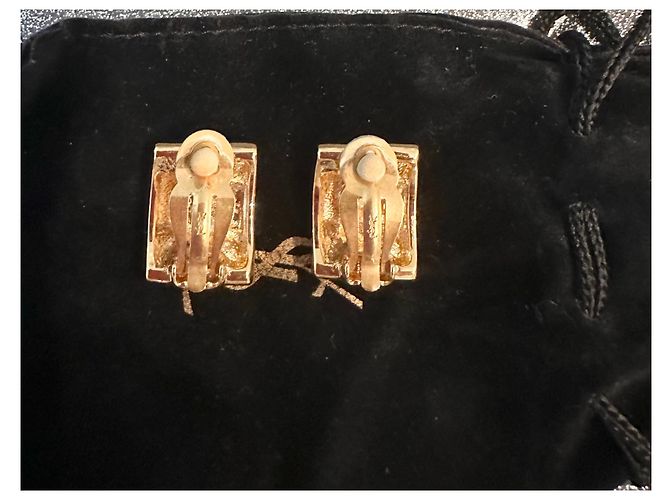 Orecchini a clip Yves Saint Laurent in metallo dorato e strass D'oro - vista 3