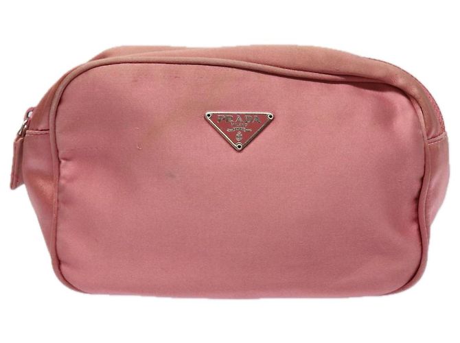 Pochette Prada in nylon rosa Auth 84239 - vista 13