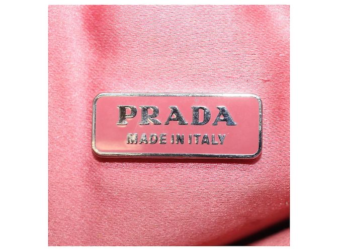Pochette Prada in nylon rosa Auth 84239 - vista 17