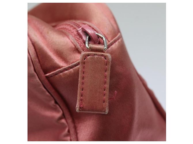 Pochette Prada in nylon rosa Auth 84239 - vista 8