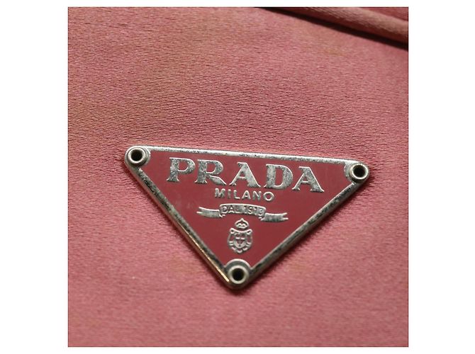 Pochette Prada in nylon rosa Auth 84239 - vista 9