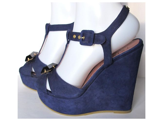 Twin Set Sandali con zeppa TWINSET blu - vista 5