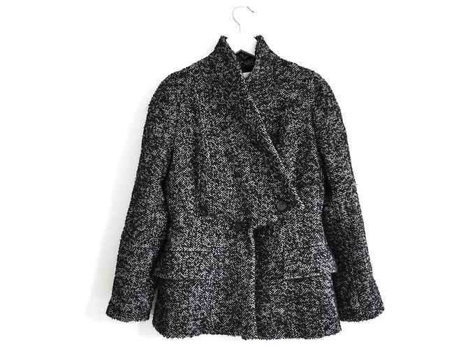 Chaqueta Bar de tweed bouclé Christian Dior Pre-Fall 2018 Negro - vista 2