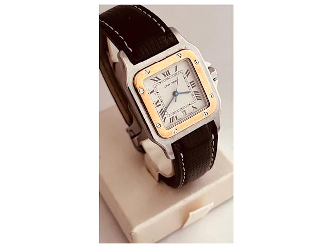 Relógio Cartier Santos Galbée Ouro e Aço Mostrador Branco - vista 2