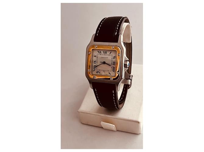 Relógio Cartier Santos Galbée Ouro e Aço Mostrador Branco - vista 3