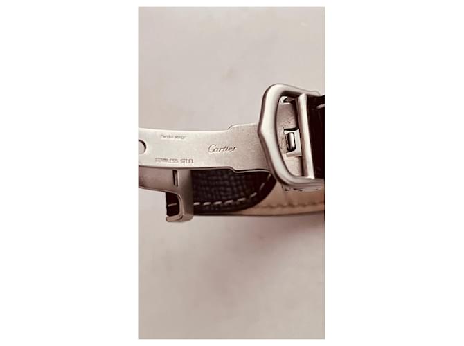 Relógio Cartier Santos Galbée Ouro e Aço Mostrador Branco - vista 4