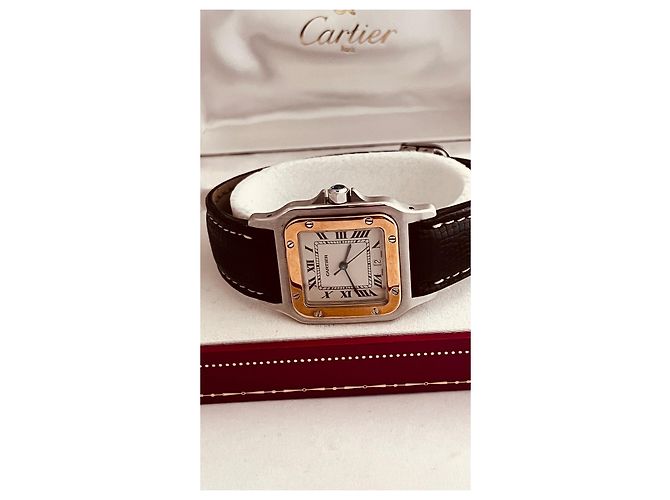 Relógio Cartier Santos Galbée Ouro e Aço Mostrador Branco - vista 6