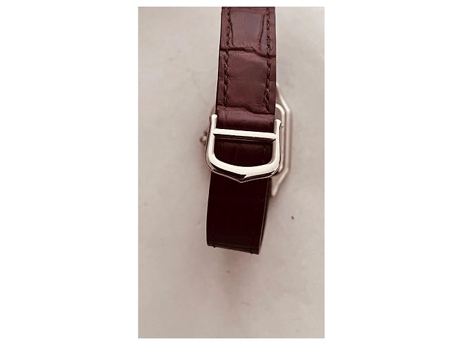 Relógio Cartier Panthère GM ouro e aço mostrador branco - vista 7