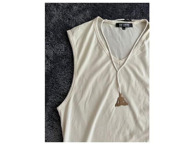 Incredible Raf Simons SS2004 "May The Circle Be Unbroken" Tank Top. White - view 6