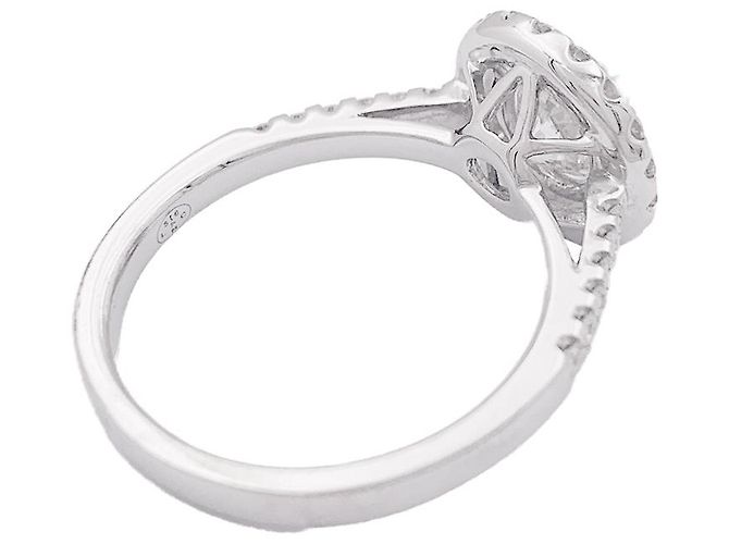inconnue 1,26 ct Diamantring mit Halo, Weißgold. - Ansicht 4