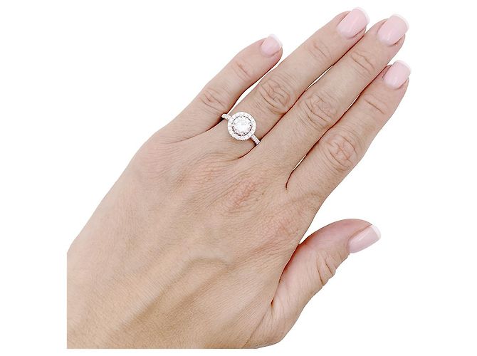 inconnue 1,26 ct Diamantring mit Halo, Weißgold. - Ansicht 5