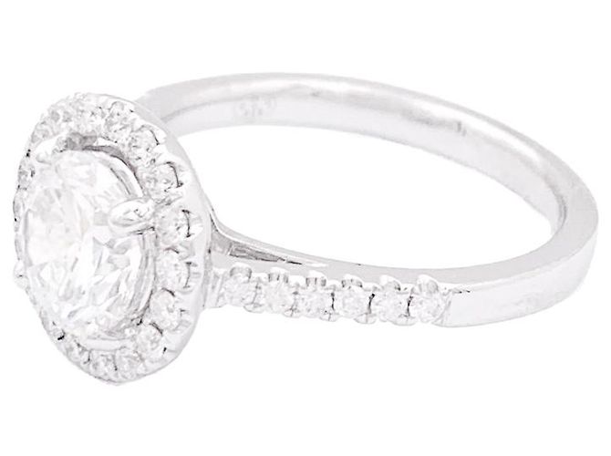 inconnue 1,26 ct Diamantring mit Halo, Weißgold. - Ansicht 7