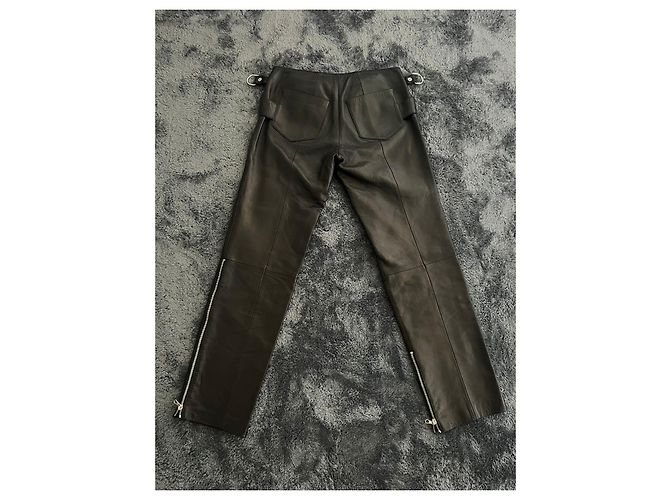 Dolce & Gabbana Pantalones de cuero con cinturón bondage Dolce&Gabbana Primavera Verano 2000. Negro - vista 2