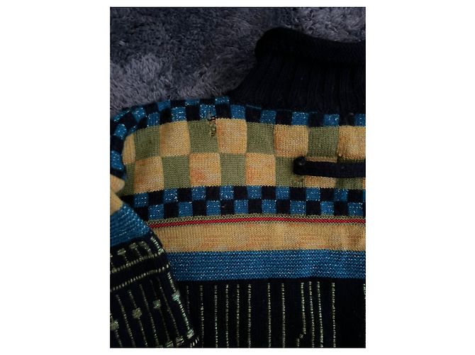 Jean Paul Gaultier Autunno Inverno 1995 Collo Alto Cyber. Nero Blu Verde Giallo - vista 5