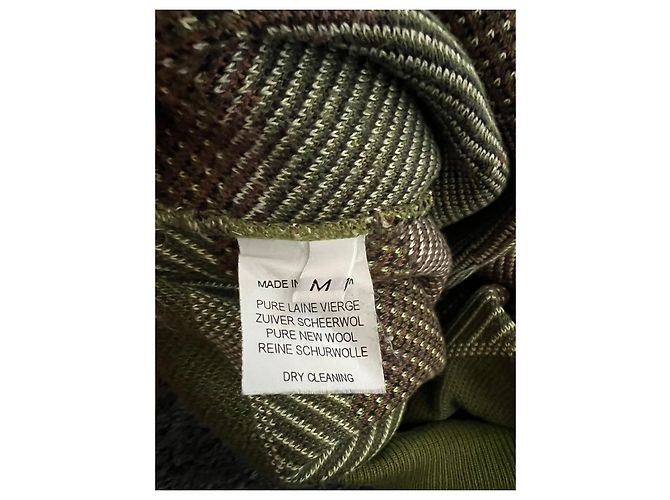 Autre Marque Jacquard Landschafts-Pullover Bernhard Willhelm Frühling Sommer 2001. Hellblau Dunkelgrün - Ansicht 7
