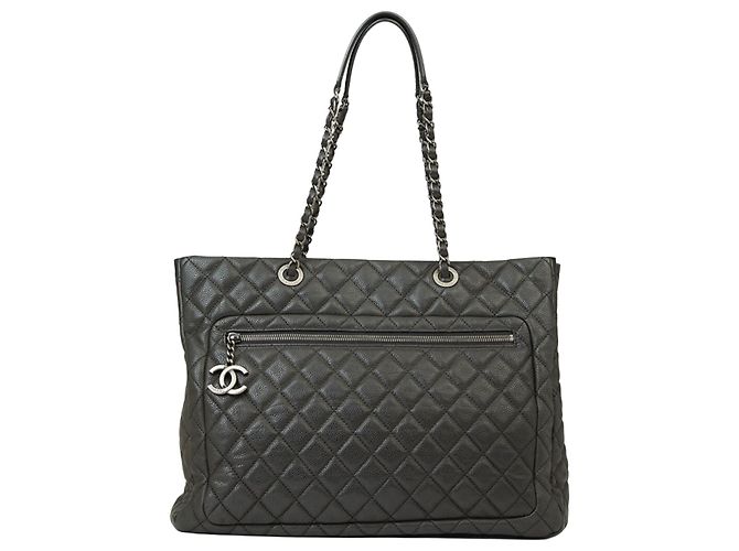 Trendy CC Chanel Shopping Tote Nera in Pelle Caviar Nero - vista 2