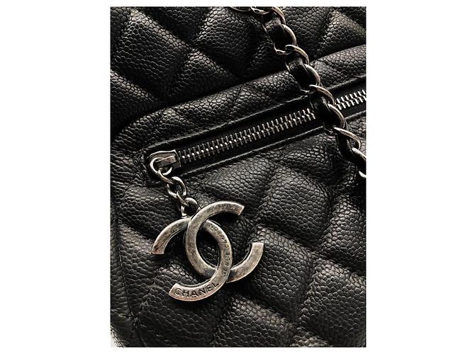 Trendy CC Chanel Shopping Tote Nera in Pelle Caviar Nero - vista 4