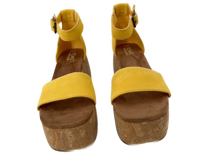 Autre Marque Sandali di Tom T.US 7.5 Pelle Giallo - vista 3