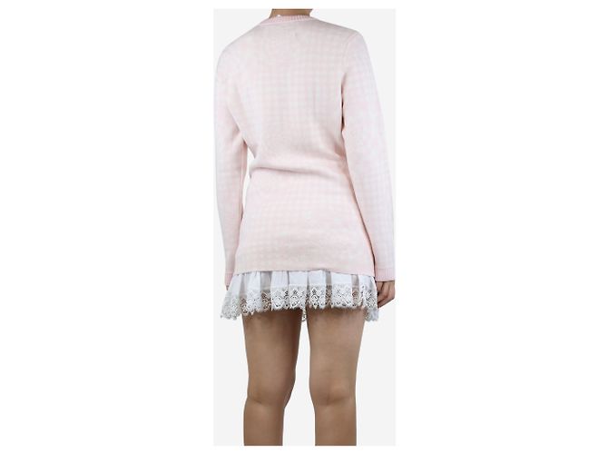 Autre Marque Rosa floral-kariertes Wollpullover - Größe L Pink - Ansicht 2