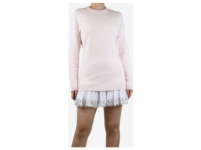 Autre Marque Rosa floral-kariertes Wollpullover - Größe L Pink - Ansicht 3