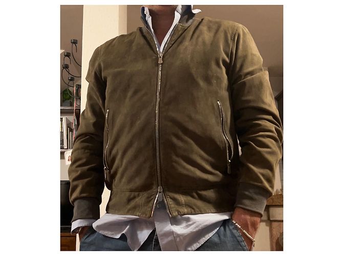 Giacca Bomber Brunello Cucinelli Verde Scamosciata Verde scuro - vista 2