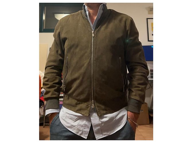 Giacca Bomber Brunello Cucinelli Verde Scamosciata Verde scuro - vista 3