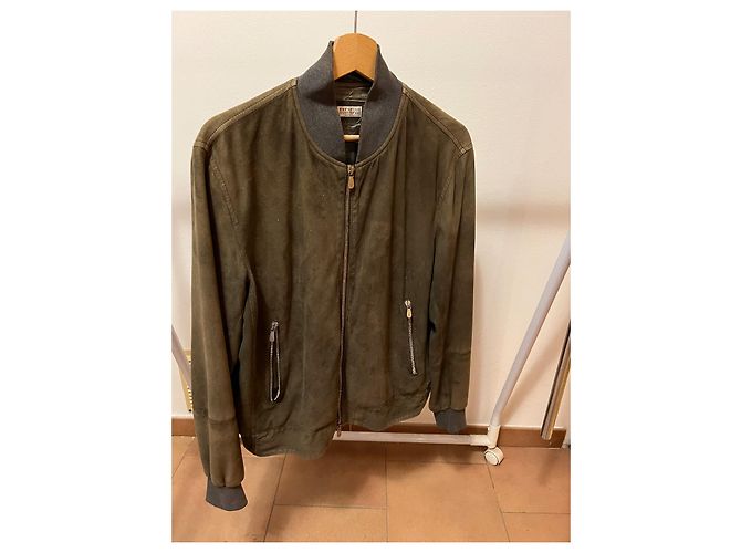 Giacca Bomber Brunello Cucinelli Verde Scamosciata Verde scuro - vista 4