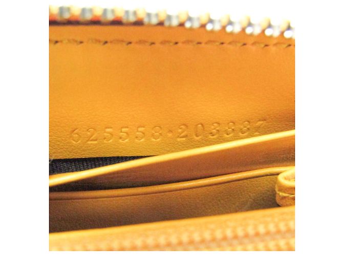Cartera larga de cuero amarillo con estampado GG de Gucci - vista 11