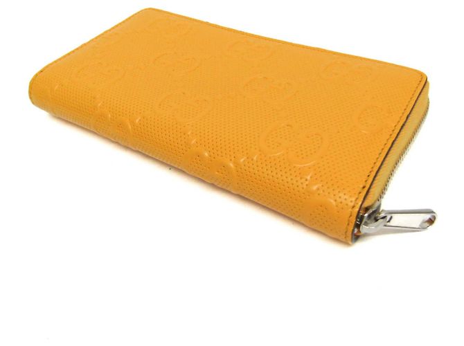 Cartera larga de cuero amarillo con estampado GG de Gucci - vista 2