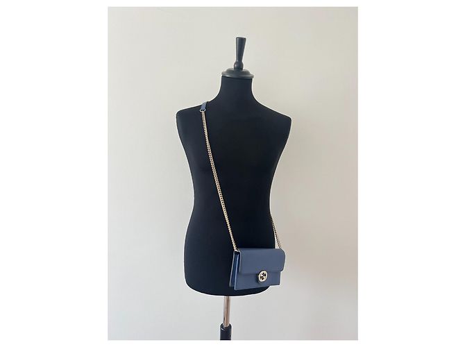 Borsa Gucci intrecciata Blu - vista 12