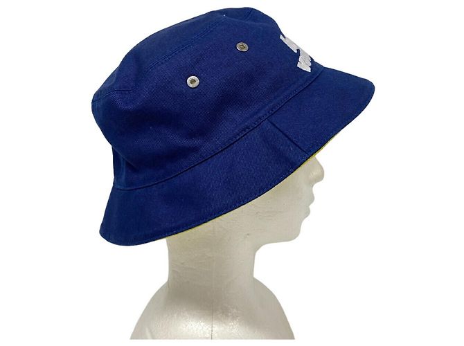 Cappello Bucket Everyday LV Bonnet MP3123 Louis Vuitton Blu Giallo - vista 2