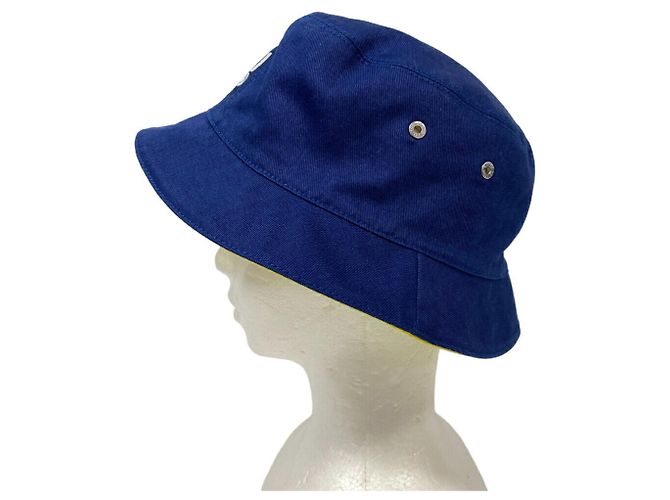 Cappello Bucket Everyday LV Bonnet MP3123 Louis Vuitton Blu Giallo - vista 3