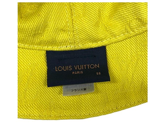 Cappello Bucket Everyday LV Bonnet MP3123 Louis Vuitton Blu Giallo - vista 7
