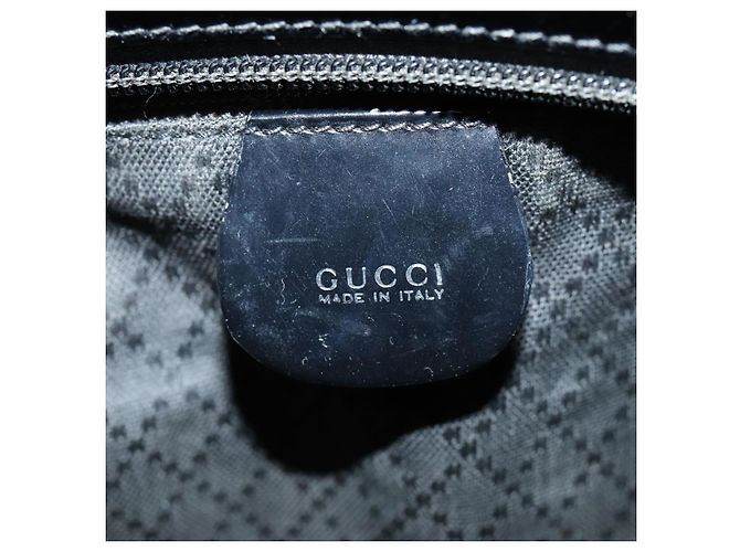Borsa a mano in nylon nero GUCCI Bamboo Auth am6667 - vista 17