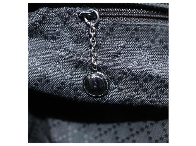 Borsa a mano in nylon nero GUCCI Bamboo Auth am6667 - vista 21